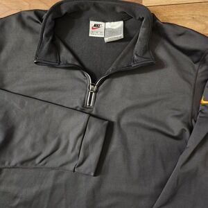 NWT Nike Sweatshirt Mens XL Dark Gray Quarter Zip Dri Fit Long Sleeve Pullover